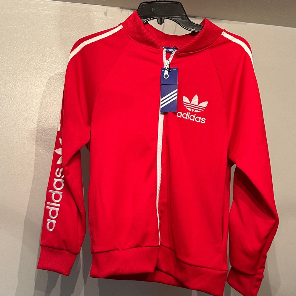 Adidas Red Full-Zip Sweatshirt
